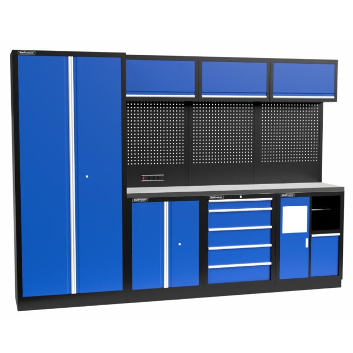 Kraftmeister Standard mobilier d'atelier Washington en acier inoxydable bleu