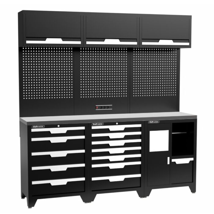 Kraftmeister Standard mobilier d'atelier Maryland inox noir