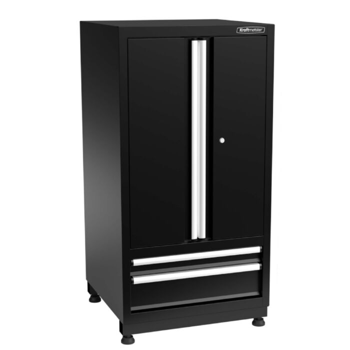 Kraftmeister Pro armoire haute demi 2 portes 2 tiroirs noir