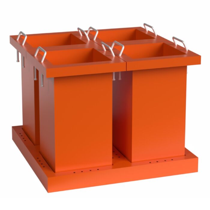 Kraftmeister Expert bac de tri des déchets 4 compartiments pour placard de rangement orange