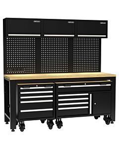 Kraftmeister Pro mobilier d'atelier avec chariots chêne noir