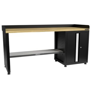 Kraftmeister Pro établi 2 portes chêne 200 cm noir