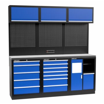 Kraftmeister Standard mobilier d'atelier Maryland en acier inoxydable bleu