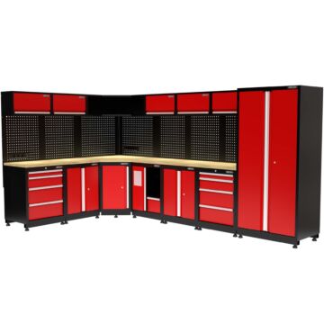 Kraftmeister Premium mobilier d'atelier Edmonton chêne rouge