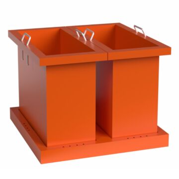 Kraftmeister Expert bac de tri des déchets 2 compartiments pour placard de rangement orange