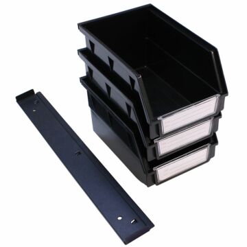 Kraftmeister ensemble de bacs de rangement 22 x 14 cm avec support noir